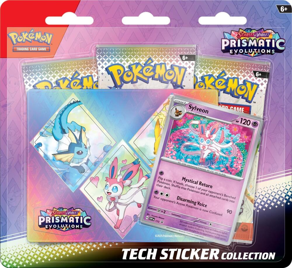 (ING) Blister Triplo Tech Sticker Escarlate e Violeta 8.5 - Evoluções Prismáticas - Sylveon