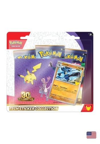 (ING) Blister Triplo Tech Sticker - Celebração de 30 Anos - Lucario